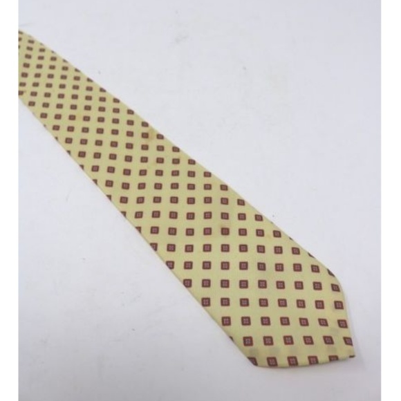Aramis Accessories Aramis Mens Tie Diamond Geometric Gold Red
